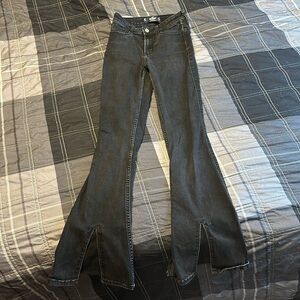 Black pair of bell bottom jeans from Hollister